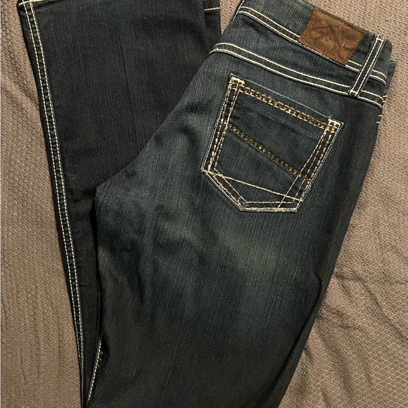 BKE Dark Blue Denim Jeans with White Stitching - Picture 2 of 4